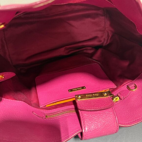 Miu Miu Madras Pink Leather Top Handle Bag - Picture 7 of 11